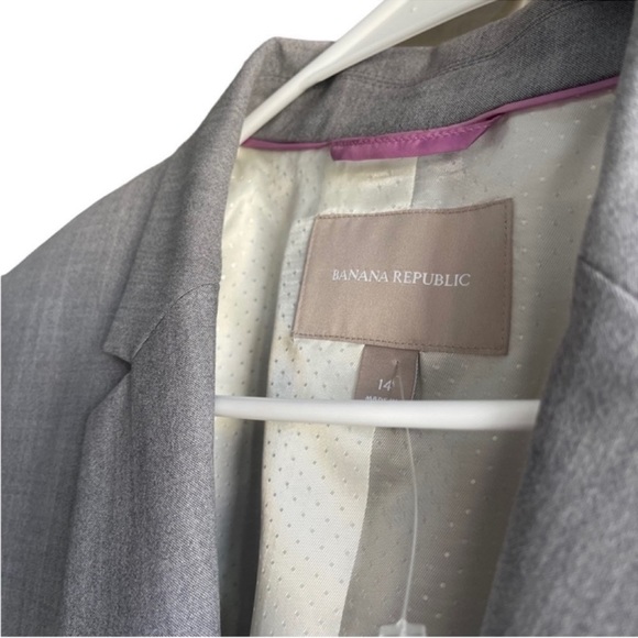 BANANA REPUBLIC Grey Wool Career Office Blazer Size 14 - Picture 4 of 8